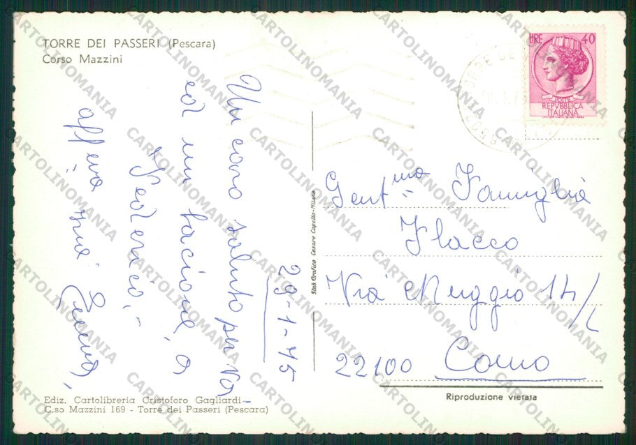 Pescara Torre Dei Passeri Foto FG cartolina ZK1923 – retro