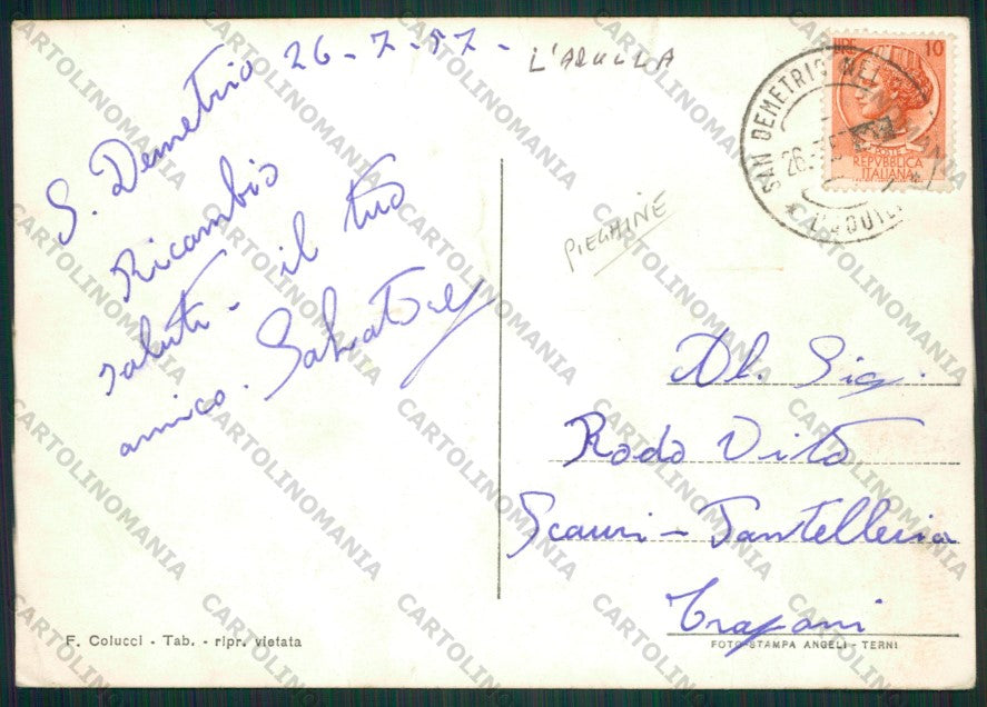 L'Aquila San Demetrio Vestini Foto FG cartolina ZK1926 – retro