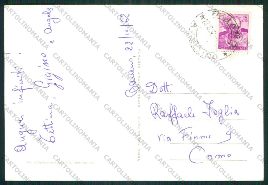 Avellino Baiano Saluti da Foto FG cartolina ZK1935 – retro