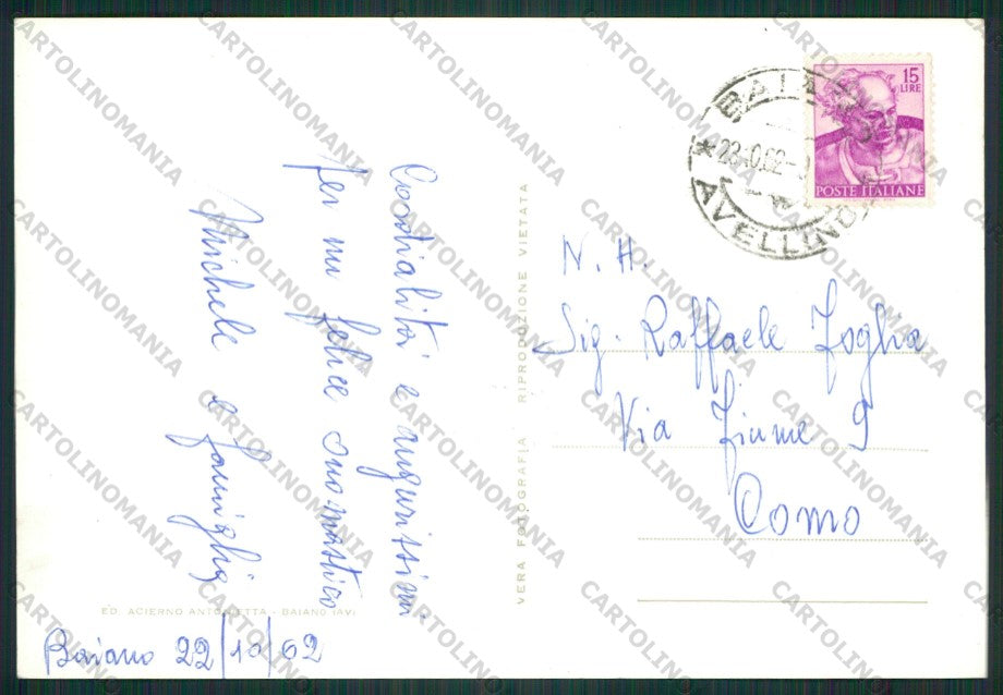 Avellino Baiano Saluti da Foto FG cartolina ZK1936 – retro