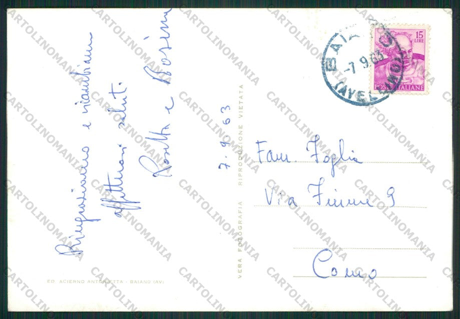 Avellino Baiano Saluti da Foto FG cartolina ZK1937 – retro