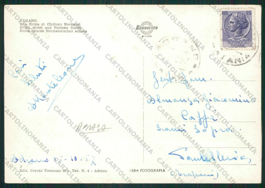 Catania Adrano Castello Normanno ABRASA Foto FG cartolina ZK1981 – retro