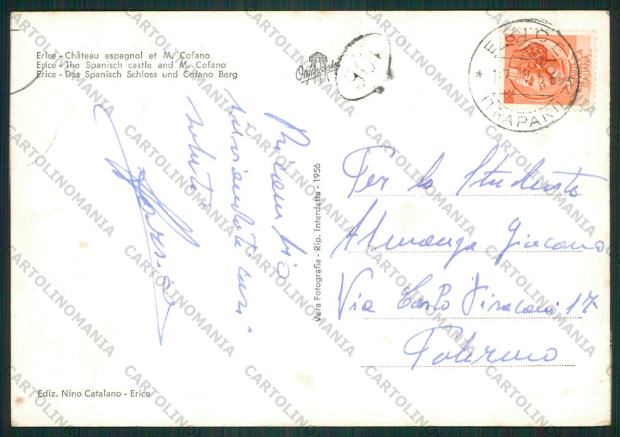 Trapani Erice Castello Spagnolo Foto FG cartolina ZK2002 – retro