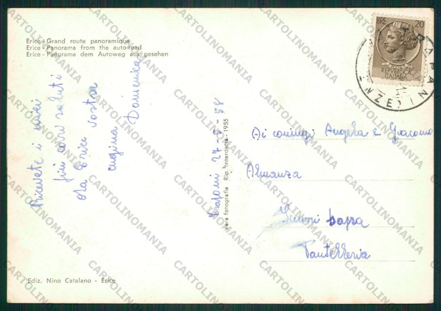Trapani Erice Corriera Foto FG cartolina ZK2003 – retro