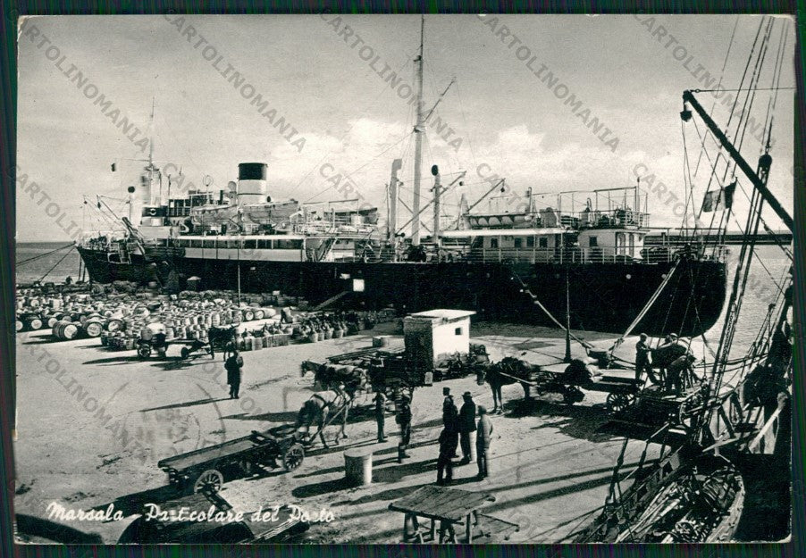 Trapani Marsala Nave PIEGHINE Foto FG cartolina ZK2004 – fronte