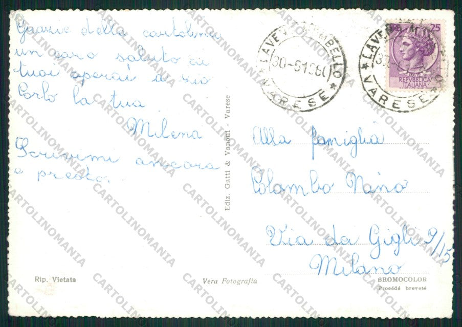 Varese Laveno Battello Foto FG cartolina ZK2013 – retro