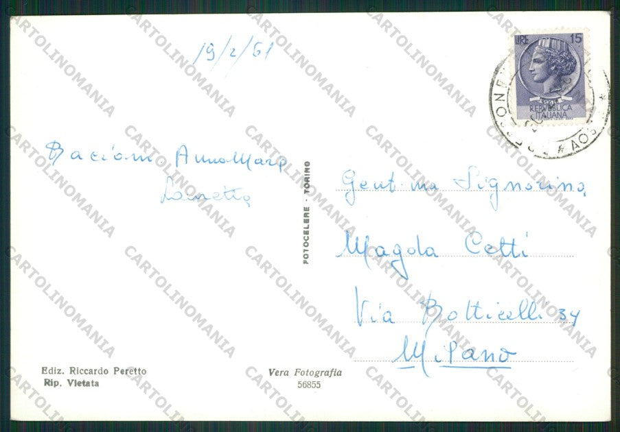 Aosta Gressoney Trinitè Monte Rosa Foto FG cartolina ZK2038 – retro