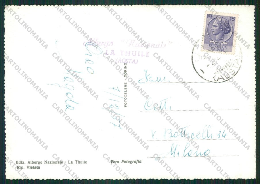 Aosta La Thuile Foto FG cartolina ZK2039 – retro