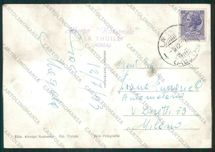 Aosta La Thuile Foto FG cartolina ZK2040 – retro