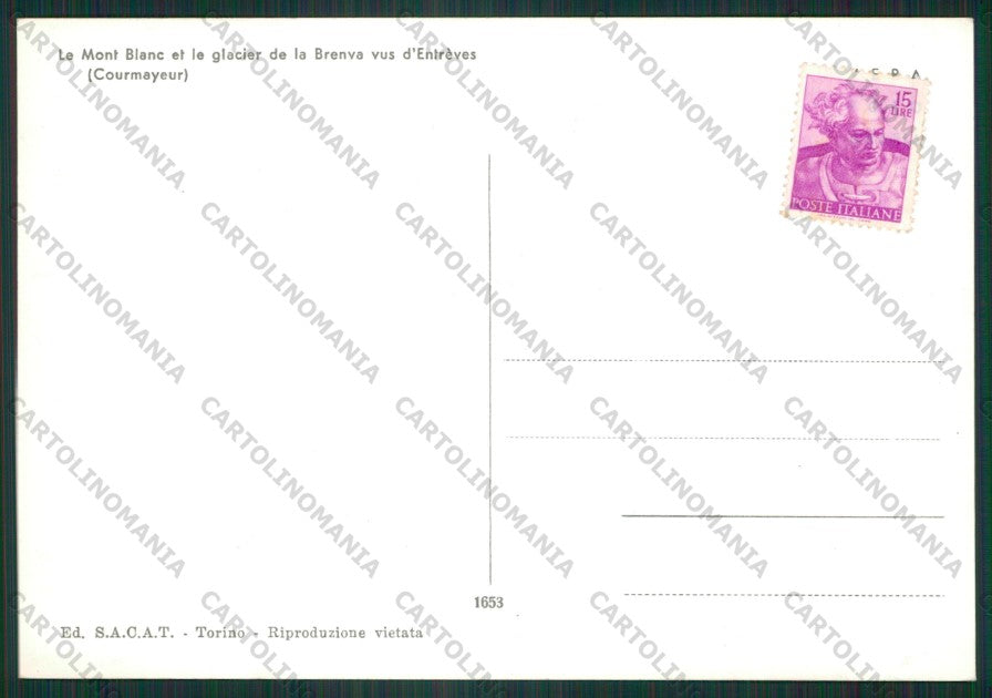 Aosta Courmayeur Entreves Ghiacciaio Brenva Foto FG cartolina ZK2041 – retro