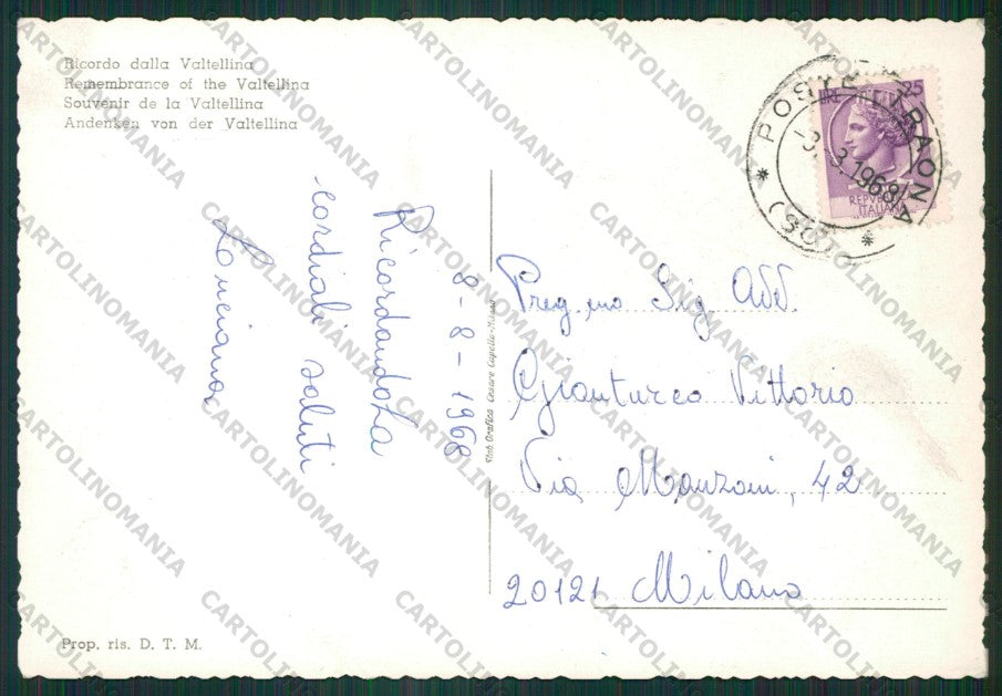 Sondrio Chiavenna Morbegno Sondalo Foto FG cartolina ZK2074 – retro