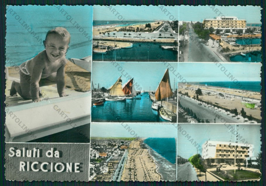 Rimini Riccione Saluti da Foto FG cartolina ZK2086 – fronte