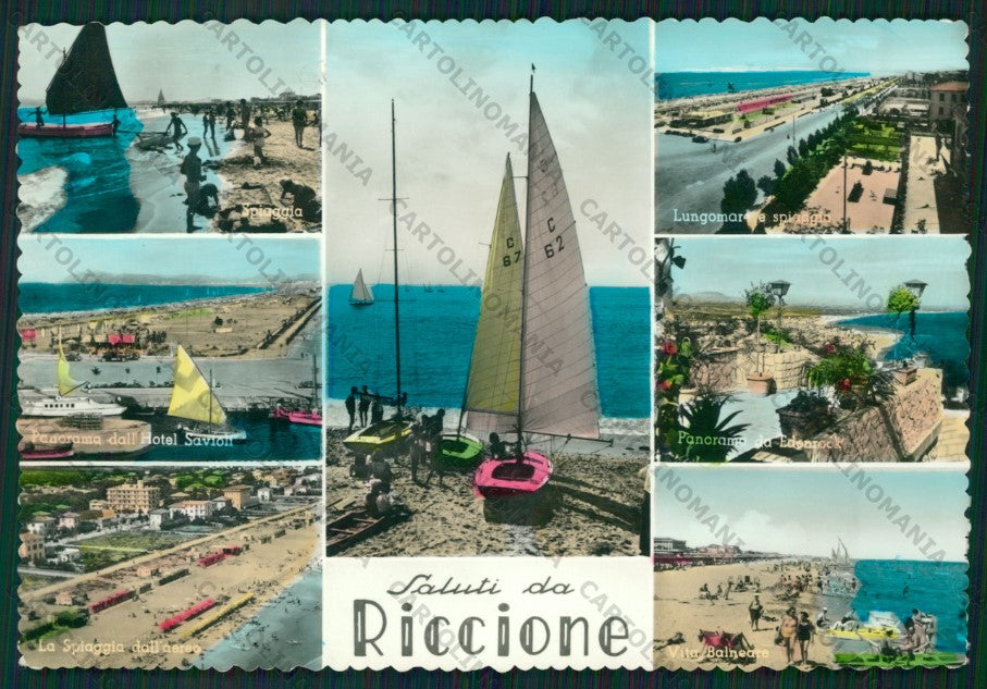 Rimini Riccione Saluti da Foto FG cartolina ZK2090 – fronte