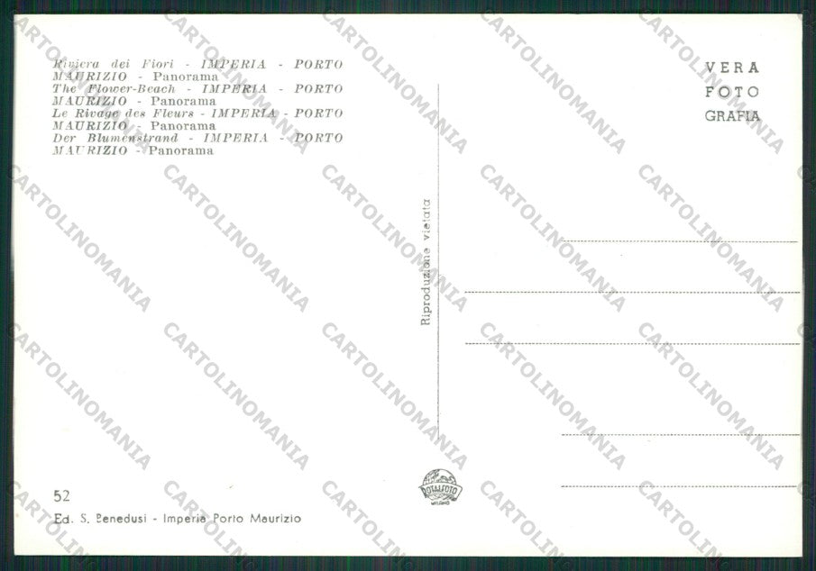 Imperia Porto Maurizio PIEGHINA Foto FG cartolina ZK2097 – retro