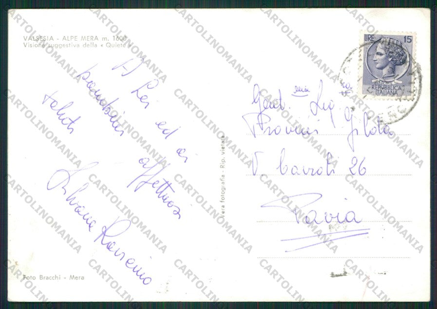 Vercelli Scopello Alpe Mera Nevicata Foto FG cartolina ZK2120 – retro