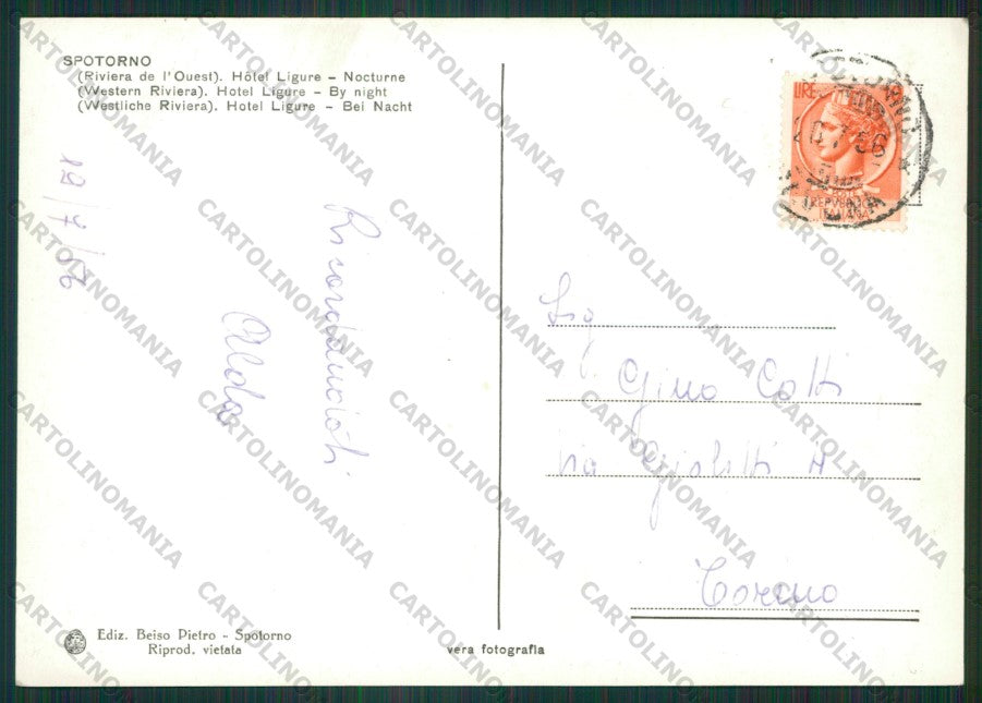 Savona Spotorno Foto FG cartolina ZK2130 – retro
