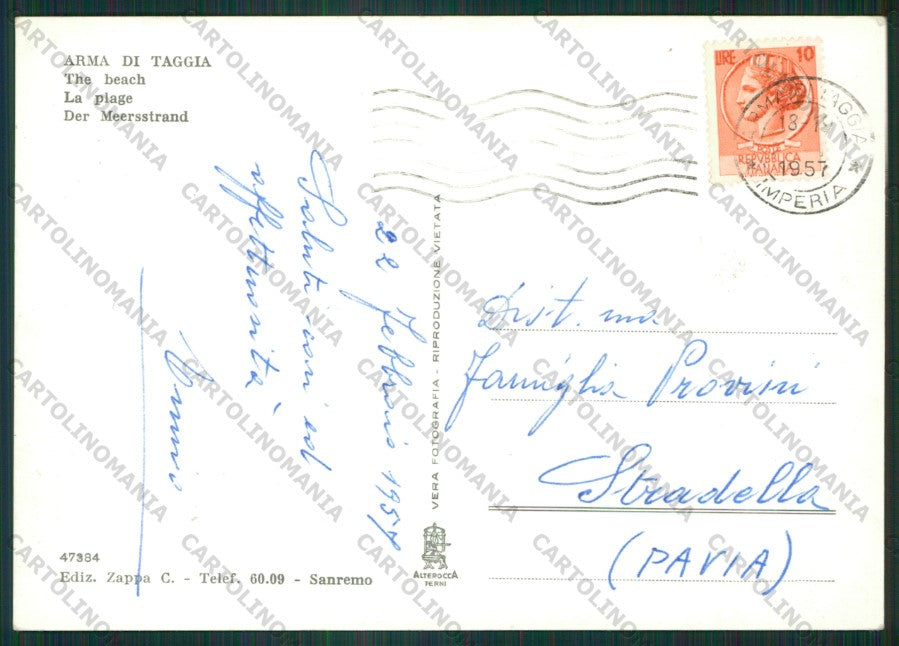 Imperia Taggia Arma di Taggia Foto FG cartolina ZK2133 – retro