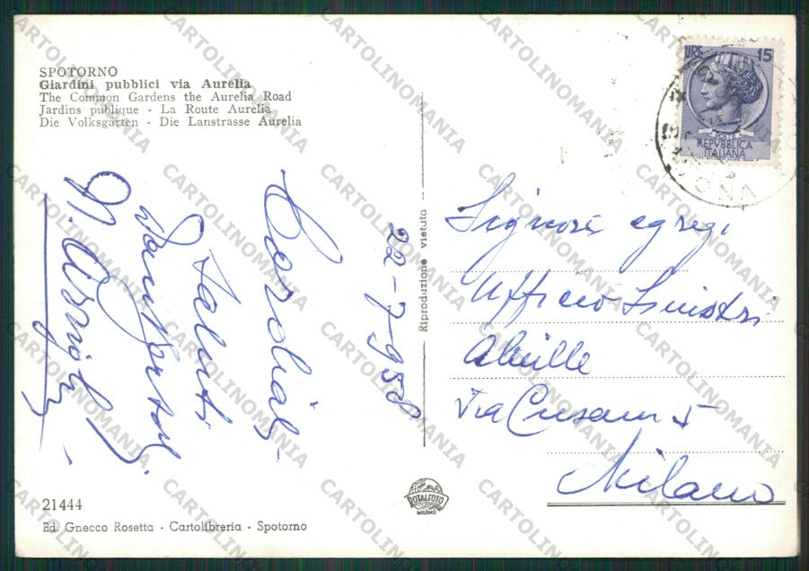 Savona Spotorno Foto FG cartolina ZK2134 – retro