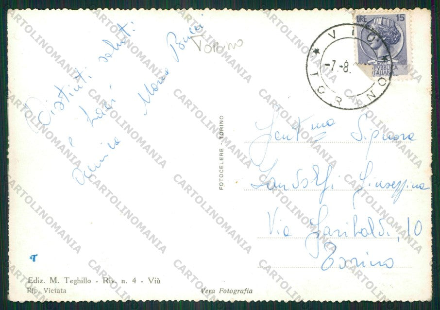 Torino Viù Foto FG cartolina ZK2137 – retro
