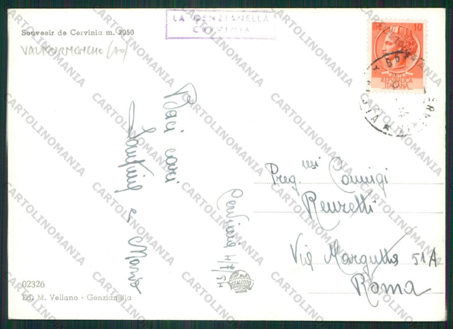 Aosta Valtournenche Cervinia funivia Foto FG cartolina ZK2139 – retro