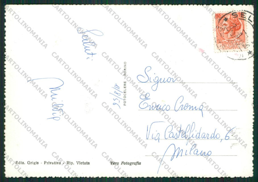 Bergamo Selvino Saluti da Foto FG cartolina ZK2143 – retro