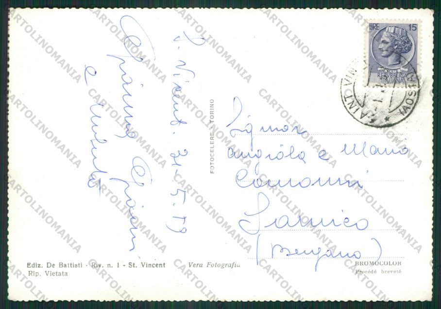 Aosta Saint Vincent Foto FG cartolina ZK2148 – retro