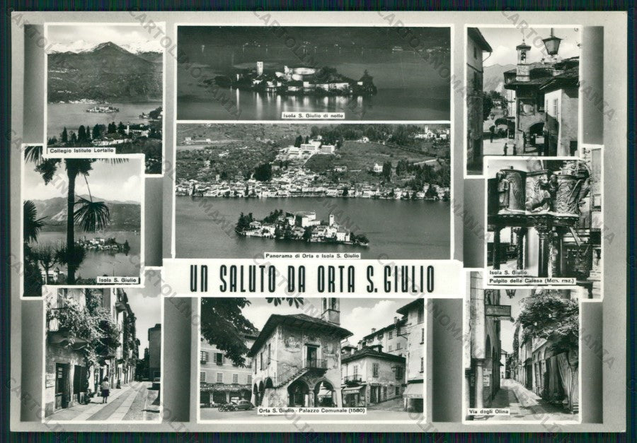 Novara Orta San Giulio Saluti da Foto FG cartolina ZK2153 – fronte