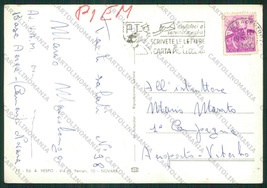Novara Città Saluti da Foto FG cartolina ZK2155 – retro