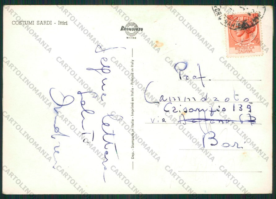 Sassari Ittiri Costumi Foto FG cartolina ZK2174 – retro