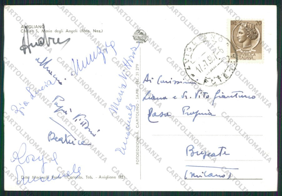 Potenza Avigliano Foto FG cartolina ZK2185 – retro