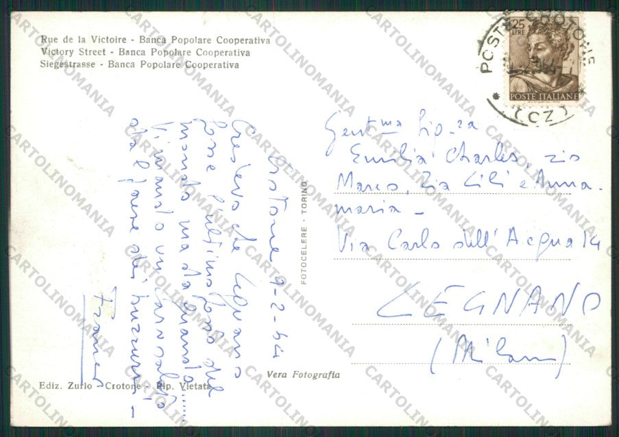 Crotone Città Banca Popolare Cooperativa Foto FG cartolina ZK2199 – retro