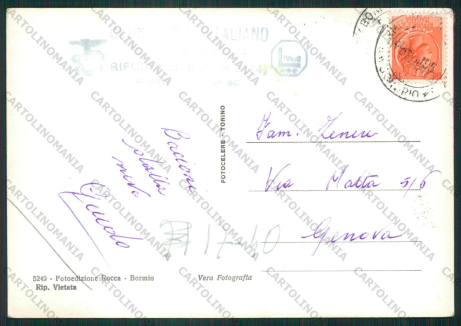 Bolzano Stelvio Rifugio Monte Livrio PIEGHINE Foto FG cartolina ZK2205 – retro
