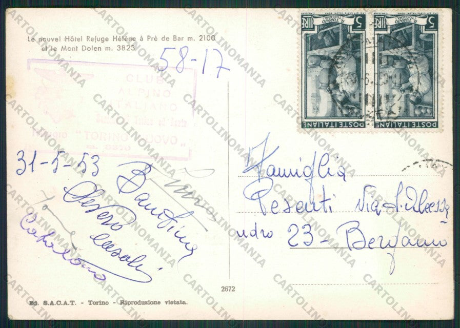Aosta Rifugio Elena Ghiacciaio ABRASA Foto FG cartolina ZK2208 – retro