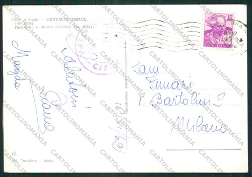 Aosta Cervinia Breuil Monte Cervino Foto FG cartolina ZK2232 – retro