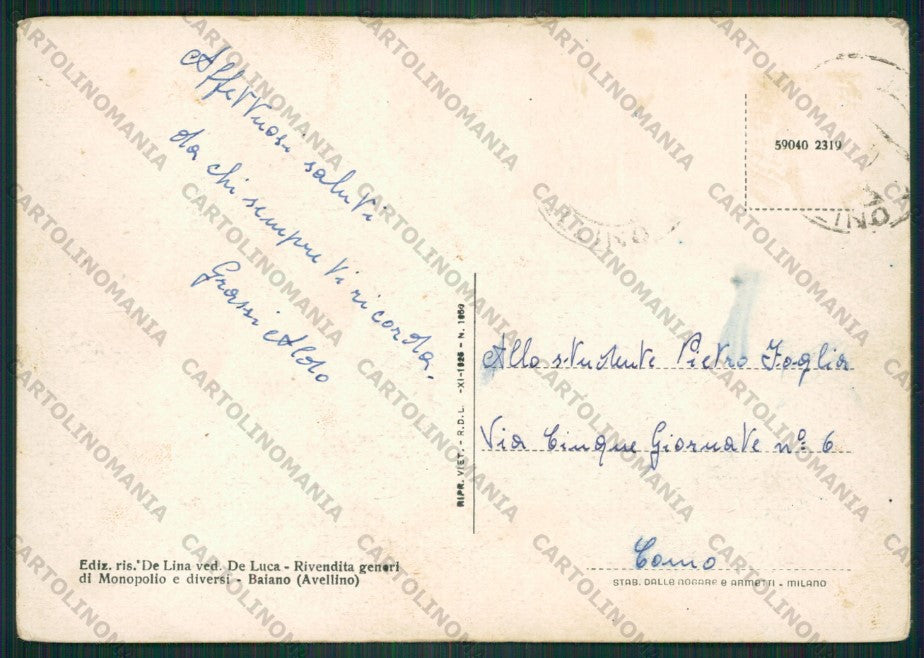 Avellino Baiano Saluti da FG cartolina ZK2255 – retro