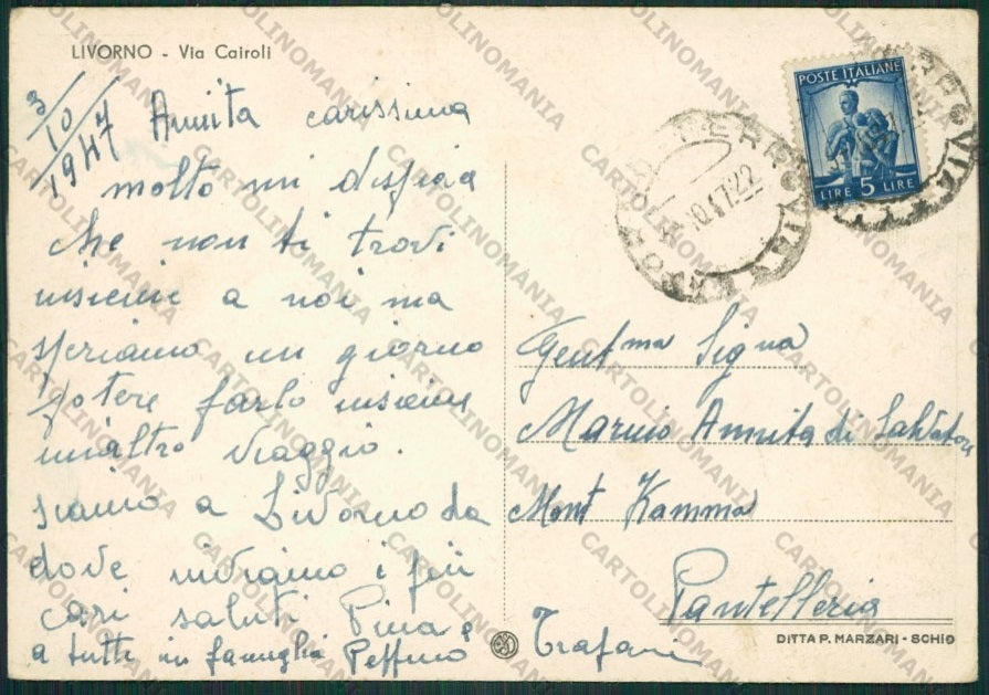Livorno Città FG cartolina ZK2263 – retro