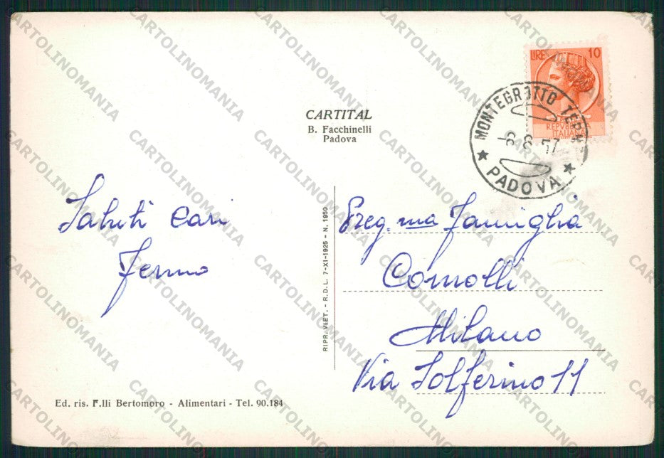 Padova Montegrotto Terme FG cartolina ZK2266 – retro