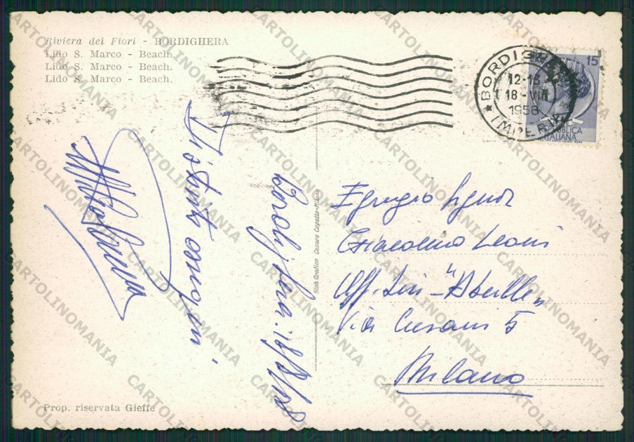 Imperia Bordighera FG cartolina ZK2275 – retro