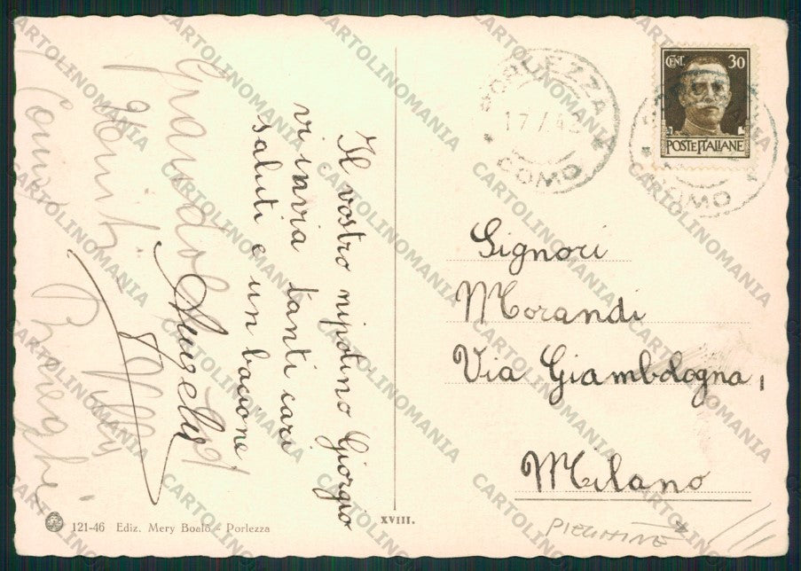 Como Porlezza PIEGHINE FG cartolina ZK2285 – retro