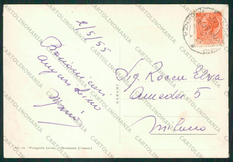 Cosenza Mormanno PIEGHINA FG cartolina ZK2293 – retro