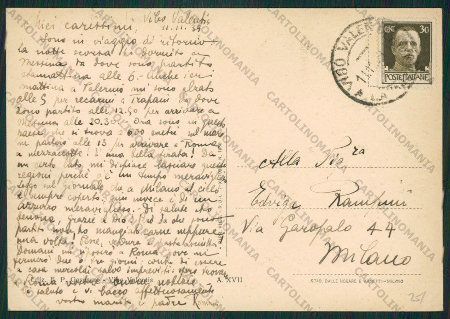 Vibo Valentia Città FG cartolina ZK2294 – retro