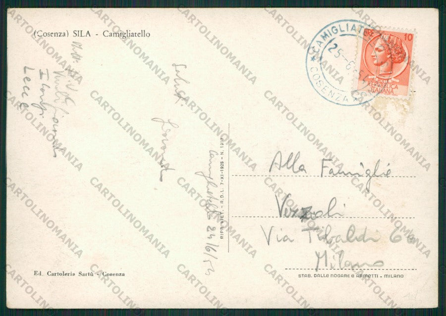 Cosenza Camigliatello Sila FG cartolina ZK2296 – retro