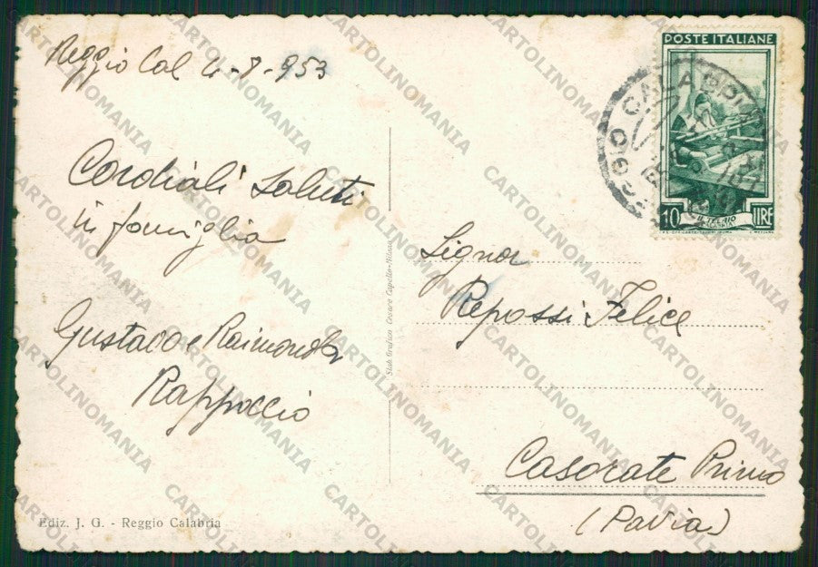 Reggio Calabria Città Saluti da FG cartolina ZK2371 – retro