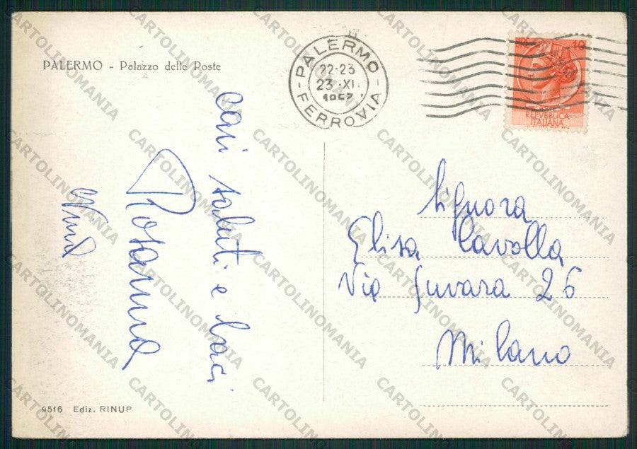 Palermo Città Poste FG cartolina ZK2383 – retro