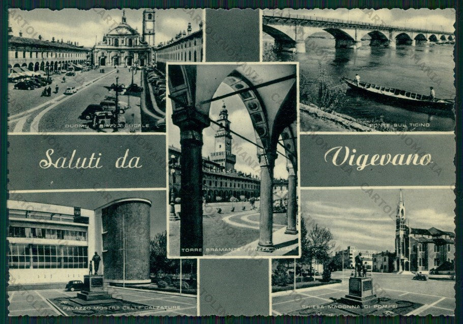 Pavia Vigevano Saluti da FG cartolina ZK2393 – fronte