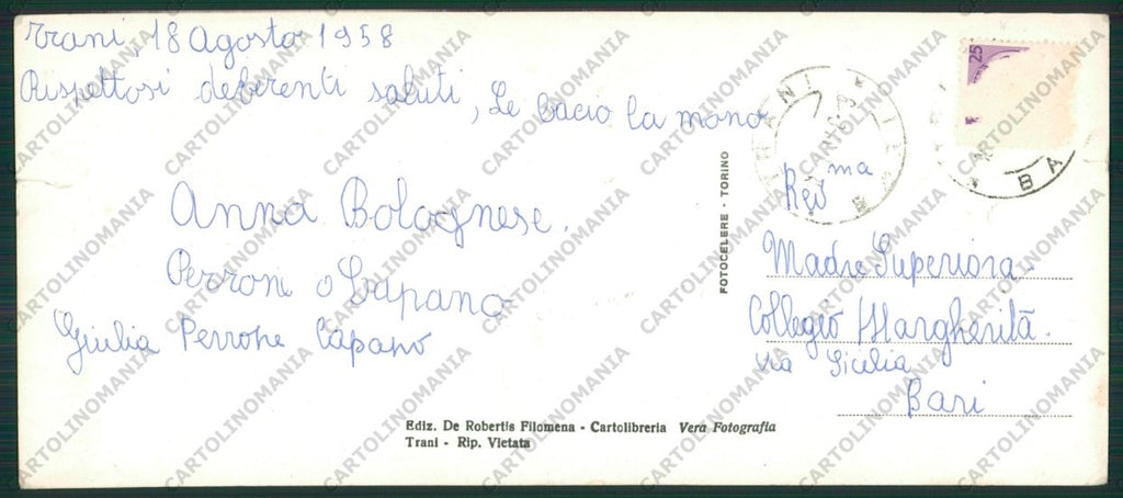 Bari Trani STRAPPO Panoramica Foto FG cartolina ZK2421 – retro