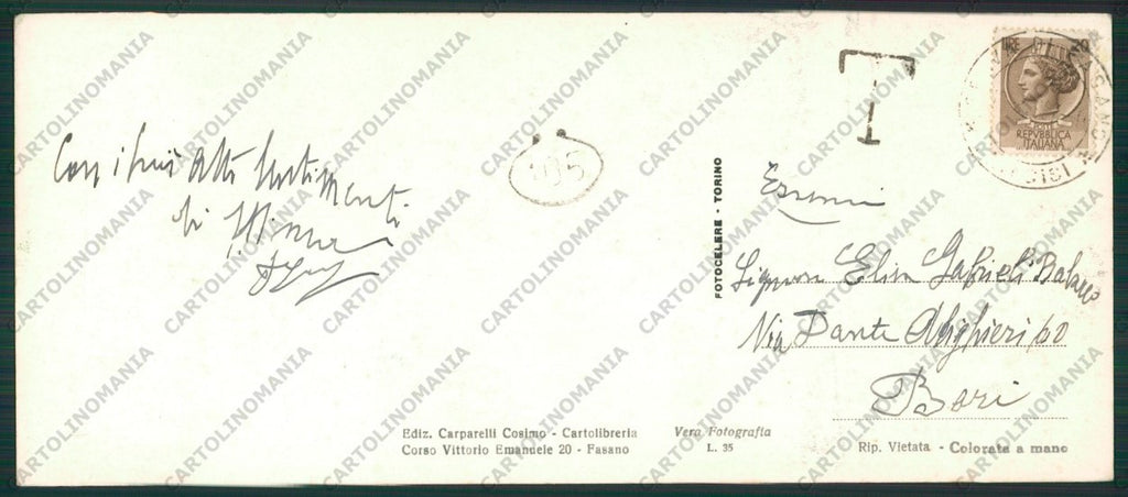 Brindisi Fasano Panoramica Foto FG cartolina ZK2429 – retro
