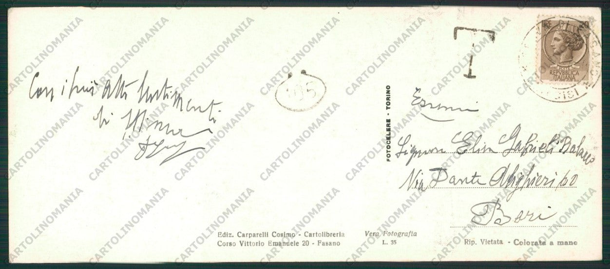 Brindisi Fasano Panoramica Foto FG cartolina ZK2429 – retro