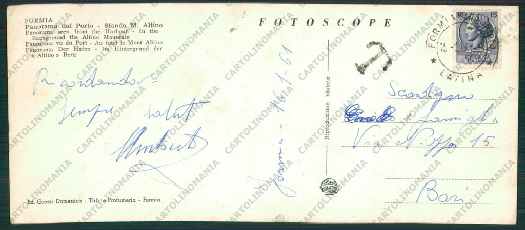 Latina Formia Panoramica Foto FG cartolina ZK2443 – retro