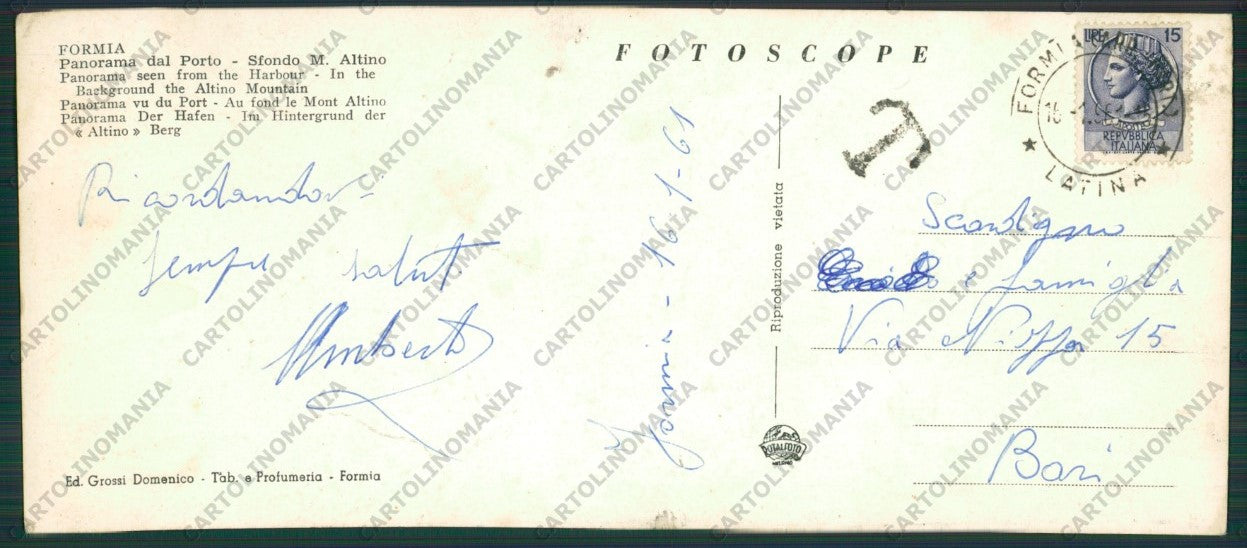 Latina Formia Panoramica Foto FG cartolina ZK2443 – retro